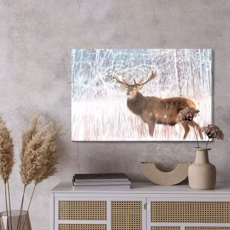 Canvastavla - Deer on an abstract background