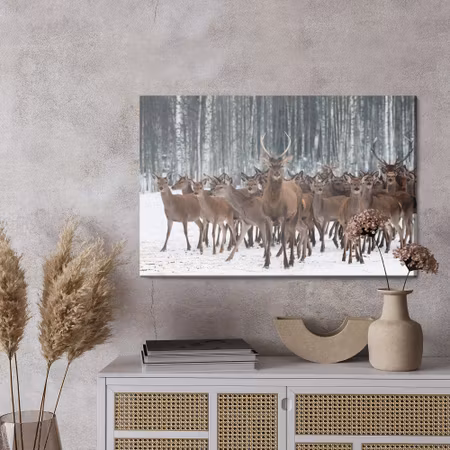 Canvastavla - Deer among the hinds