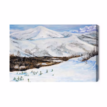 Canvastavla - Landscape with snow-capped mountains