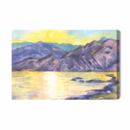 Canvastavla - Watercolor mountain landscape
