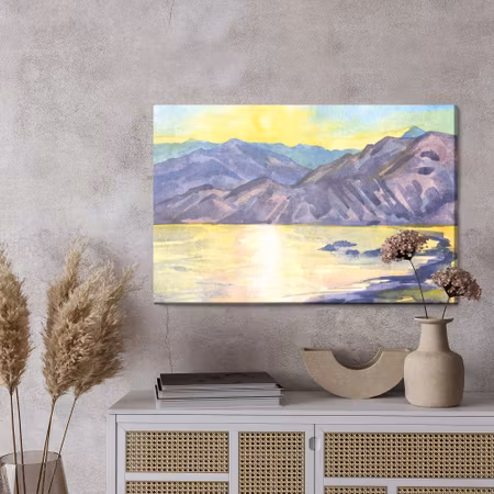 Canvastavla - Watercolor mountain landscape