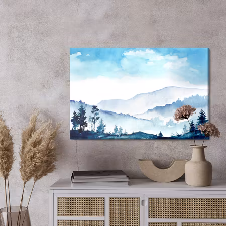 Canvastavla - Watercolor mountains