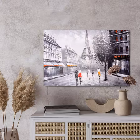 Canvastavla - People admiring the eiffel tower