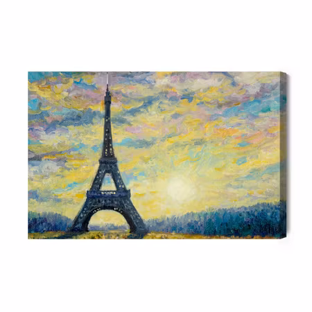 Canvastavla - Eiffel tower and sunset