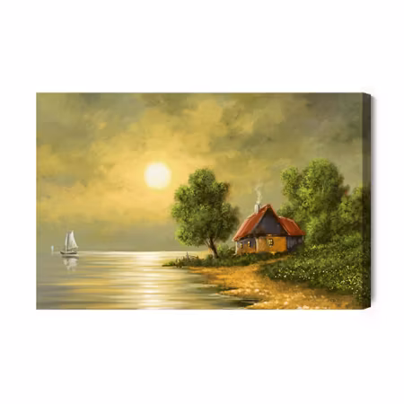 Canvastavla - Old house by the water