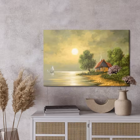 Canvastavla - Old house by the water