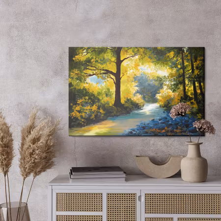 Canvastavla - A forest landscape as if painted