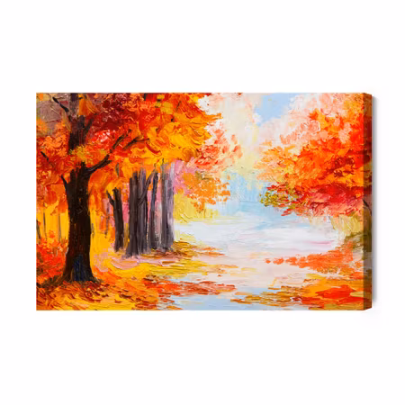 Canvastavla - Forest landscape in autumn colors