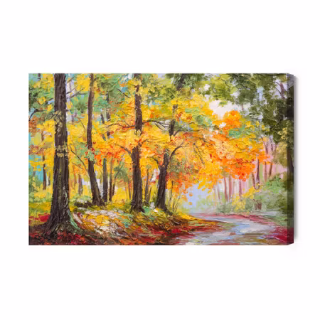 Canvastavla - Path in the autumn 3d forest