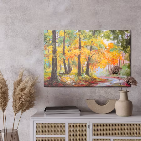 Canvastavla - Path in the autumn 3d forest