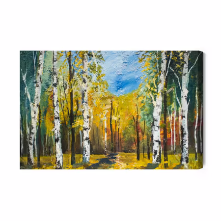Canvastavla - Birch forest as painted