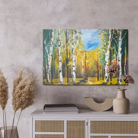 Canvastavla - Birch forest as painted