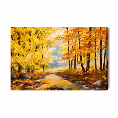 Canvastavla - Rocks in the autumn forest