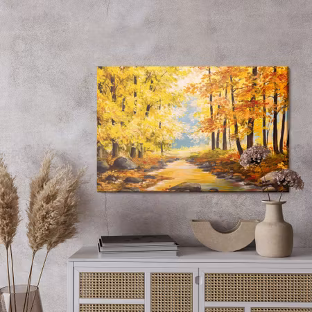 Canvastavla - Rocks in the autumn forest