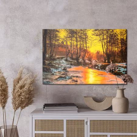 Canvastavla - Sunset in the forest