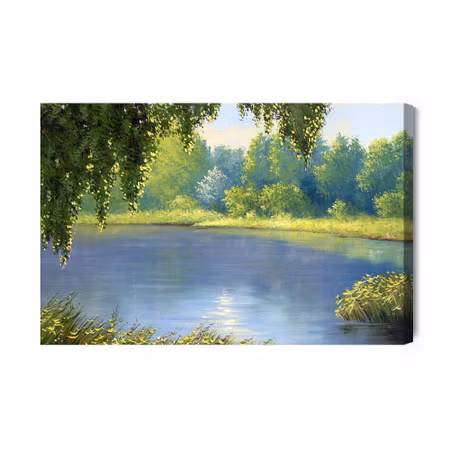 Canvastavla - A forest overlooking the river