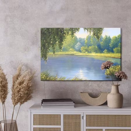 Canvastavla - A forest overlooking the river