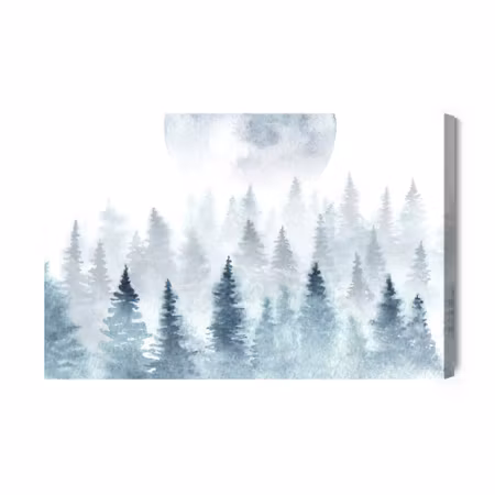 Canvastavla - The moon over the misty forest