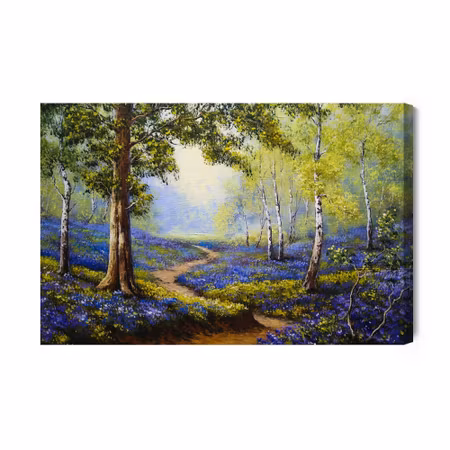 Canvastavla - Path in the spring forest