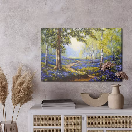 Canvastavla - Path in the spring forest