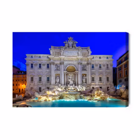 Canvastavla - Trevi fountain in rome at evening time