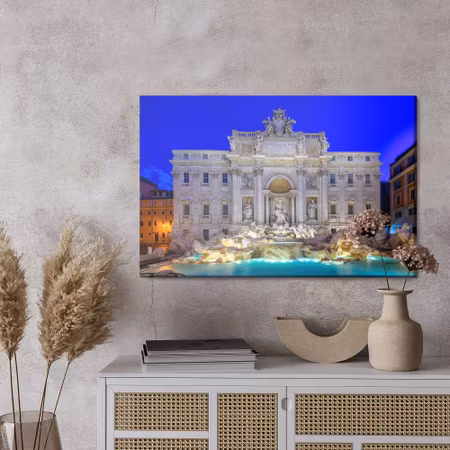 Canvastavla - Trevi fountain in rome at evening time