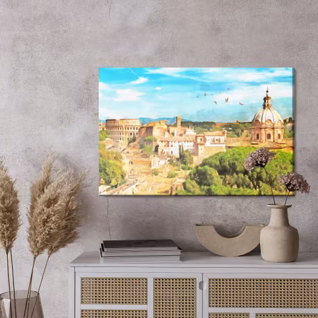 Canvastavla - Panorama of rome like painted