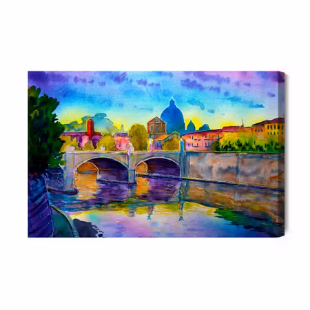 Canvastavla - Panorama of the vatican painted with