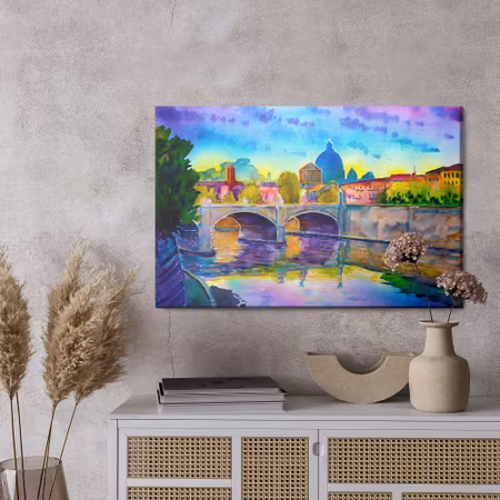 Canvastavla - Panorama of the vatican painted with