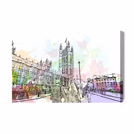 Canvastavla - The palace of westminster painted with
