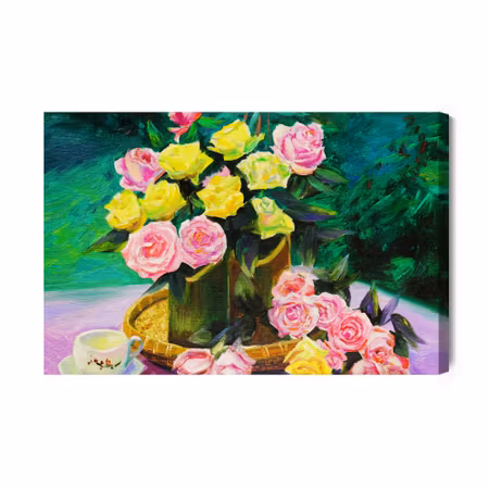 Canvastavla - A bouquet of roses as painted