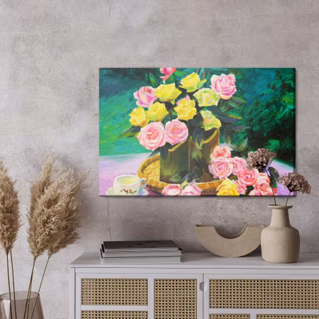 Canvastavla - A bouquet of roses as painted