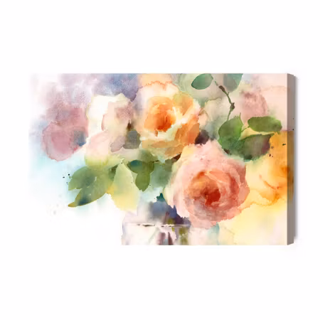 Canvastavla - A bouquet of roses painted with