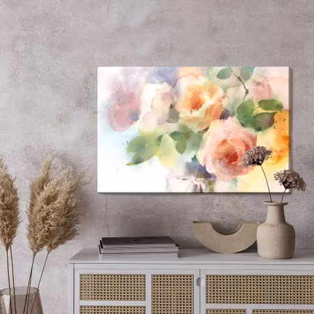 Canvastavla - A bouquet of roses painted with