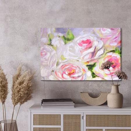 Canvastavla - Blooming roses as painted