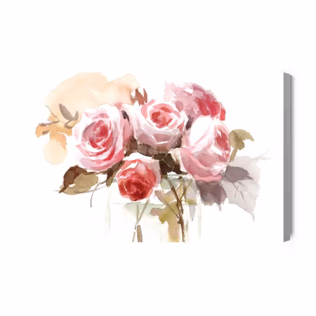 Canvastavla - A bouquet of delicate roses painted with