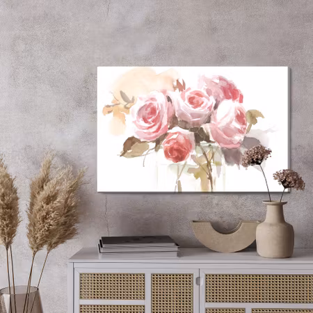 Canvastavla - A bouquet of delicate roses painted with