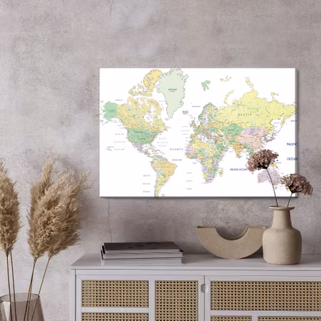 Canvastavla - Political world map