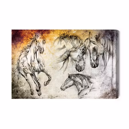 Canvastavla - Horses as painted