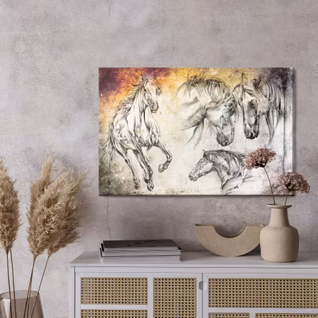 Canvastavla - Horses as painted