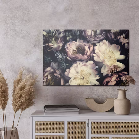 Canvastavla - Peonies in dark colours