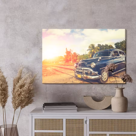 Canvastavla - Black car in retro style