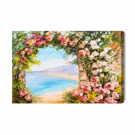 Canvastavla - Flowers and sea