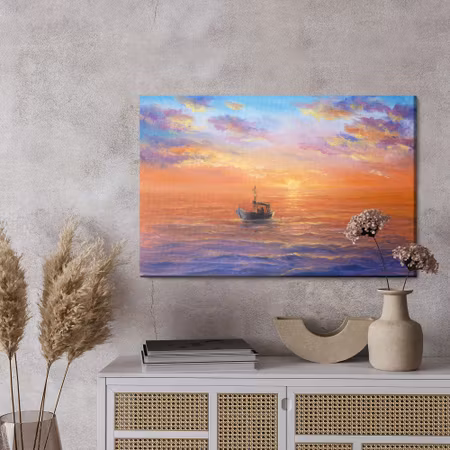Canvastavla - Boat on the sea