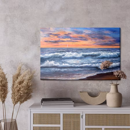 Canvastavla - Of the sea landscape and sunset