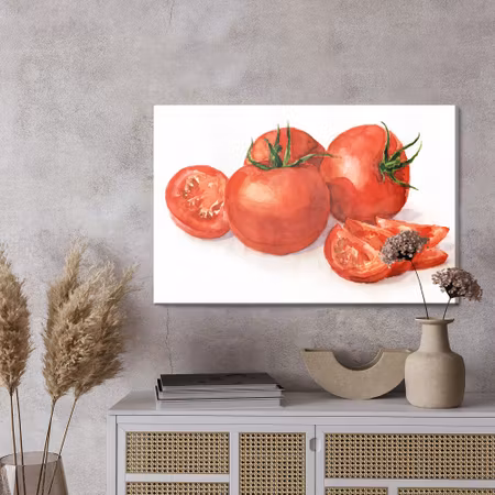 Canvastavla - Tomatoes painted in watercolor