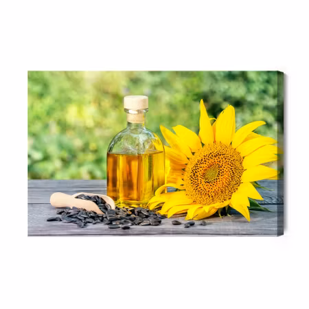 Canvastavla - Sunflower with cores and oil