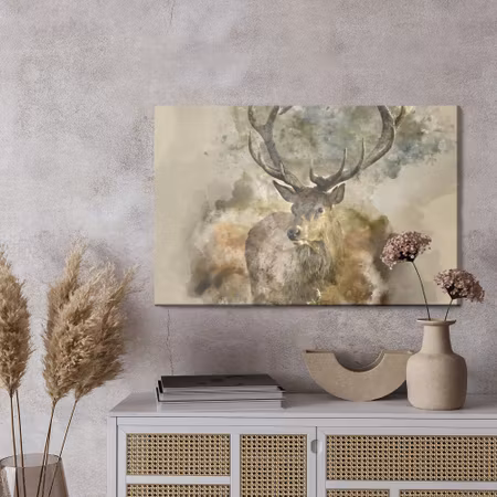 Canvastavla - Of abstract deer in brown tones