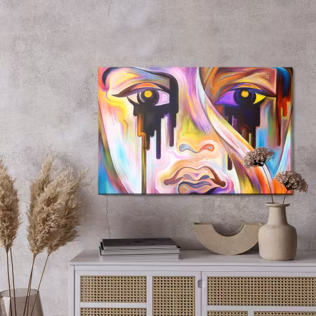 Canvastavla - Abstract face close up