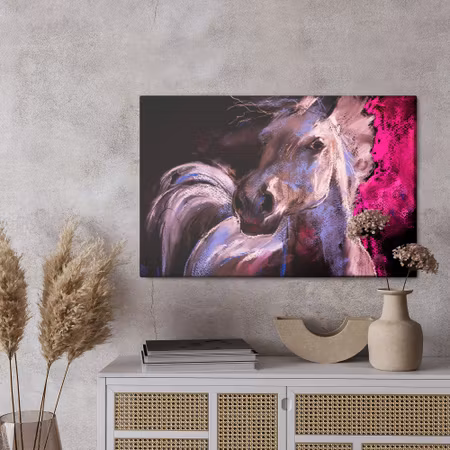 Canvastavla - A horse in pastel colours